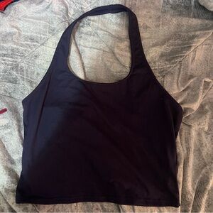 Blue Cropped Halter Top